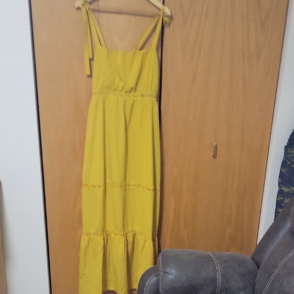 Shein Yellow Sleeveless Maxi Sundress